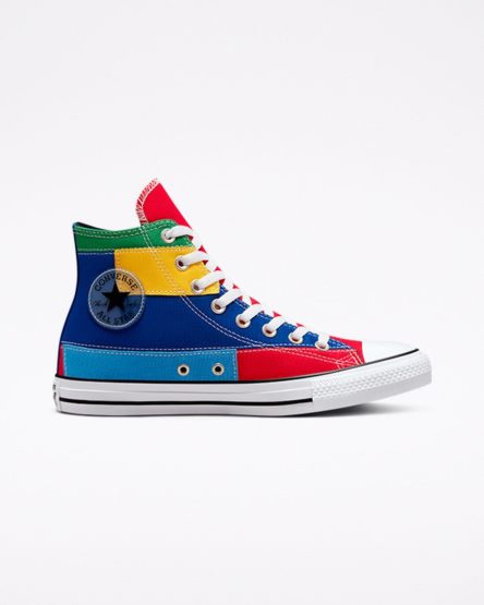 Tenisi Inalti Barbati Converse Chuck Taylor All Star Patchwork Rosii Albastri | RO EKIZC631